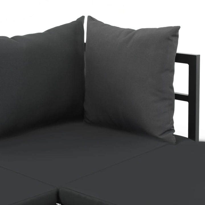 Set Canapea De Grădină Colțar Cu Perne, 2 Piese, Aluminiu, Wpc