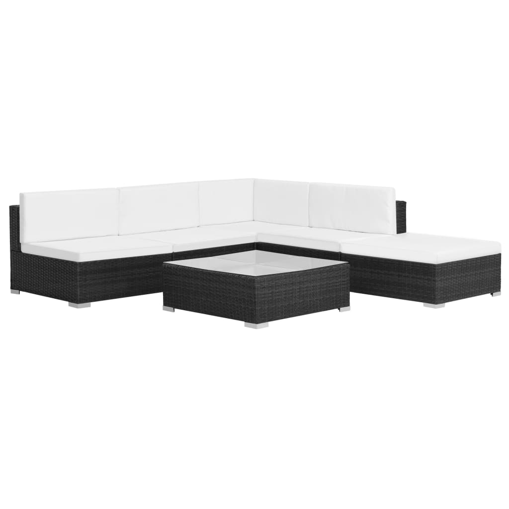 Vixl Set Mobilier De Grădină Cu Perne, 6 Piese, , Poliratan