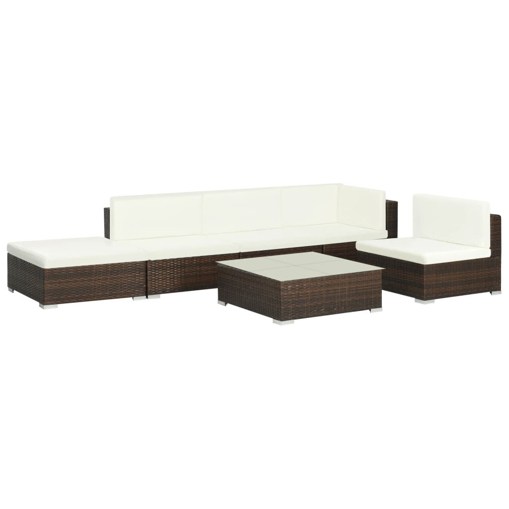 Vixl Set Mobilier De Grădină Cu Perne, 6 Piese, , Poliratan
