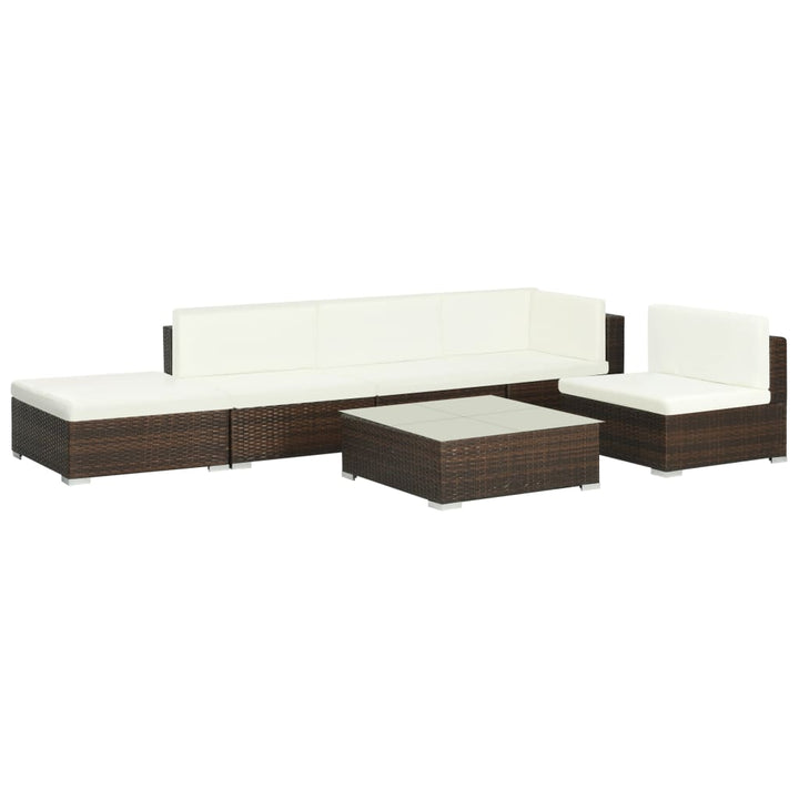 Vixl Set Mobilier De Grădină Cu Perne, 6 Piese, , Poliratan