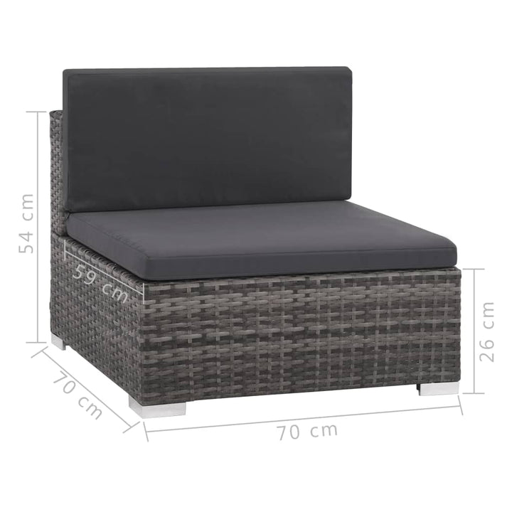 Vixl Set Mobilier De Grădină Cu Perne, 6 Piese, , Poliratan