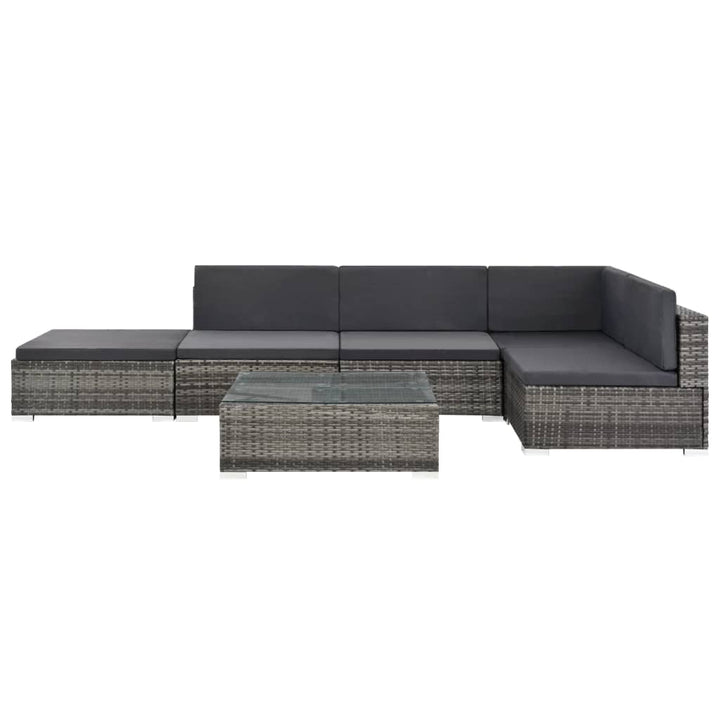 Vixl Set Mobilier De Grădină Cu Perne, 6 Piese, , Poliratan