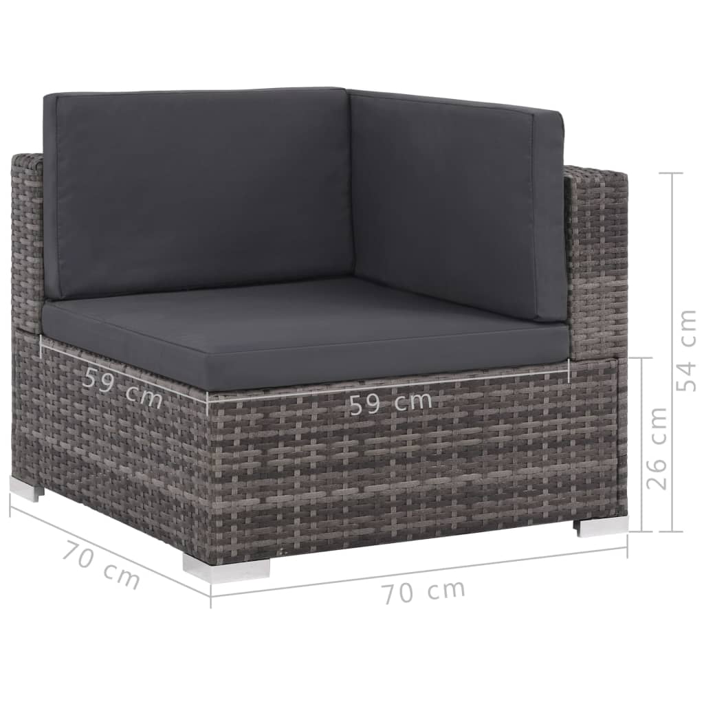 Vixl Set Mobilier De Grădină Cu Perne, 6 Piese, , Poliratan