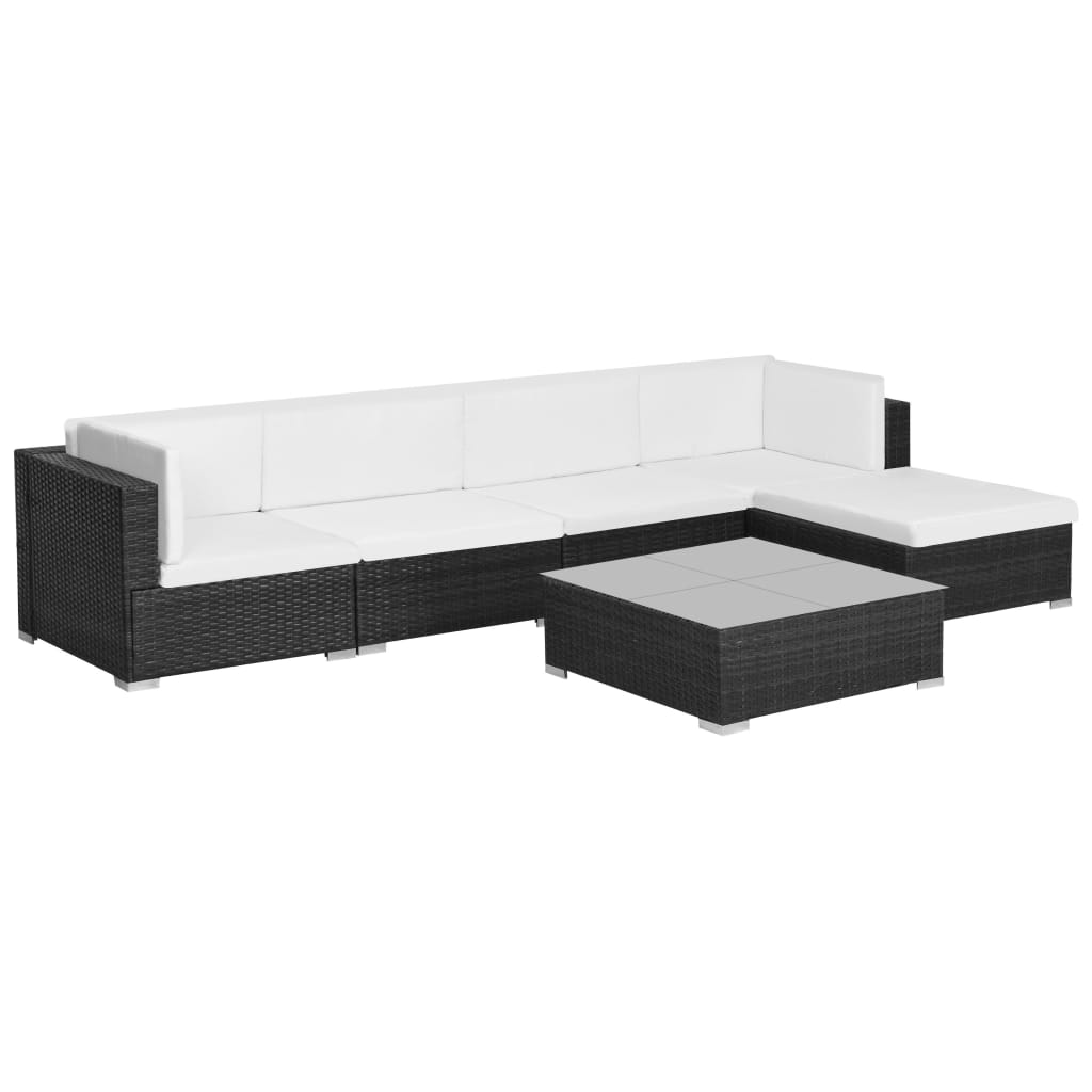 Vixl Set Mobilier De Grădină Cu Perne, 6 Piese, , Poliratan