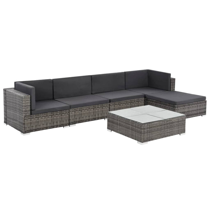 Vixl Set Mobilier De Grădină Cu Perne, 6 Piese, , Poliratan