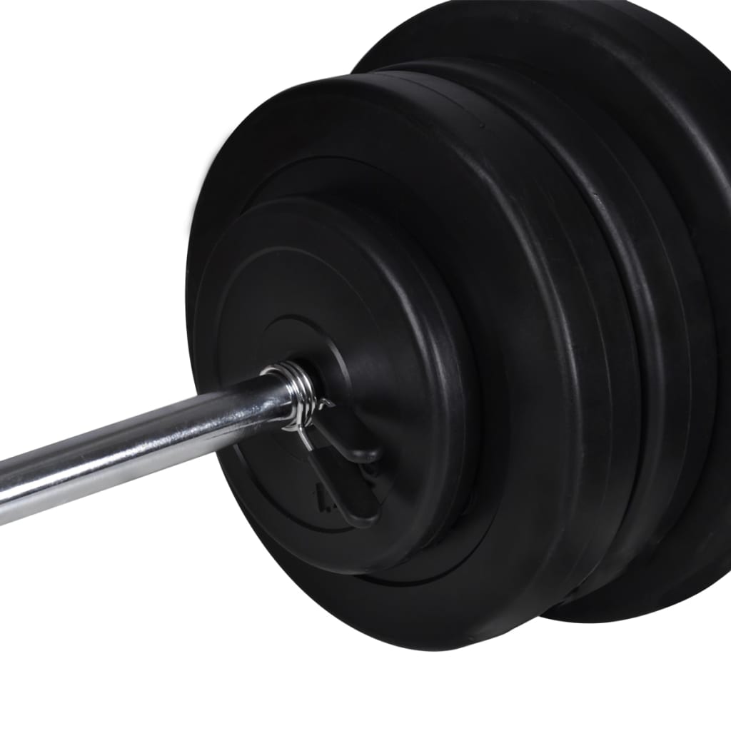 Bancă De Antrenament Cu Set De Haltere Și Gantere, 60,5 Kg
