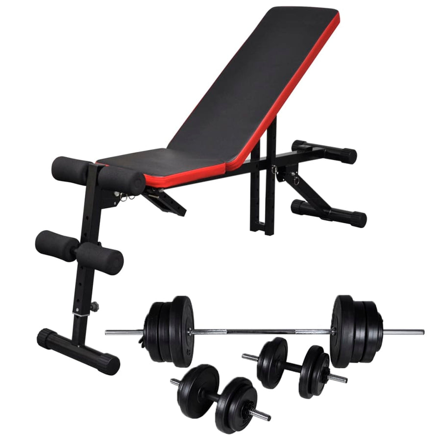Bancă Reglabilă Pentru Abdomene Cu Set Haltere/Gantere 60,5 Kg