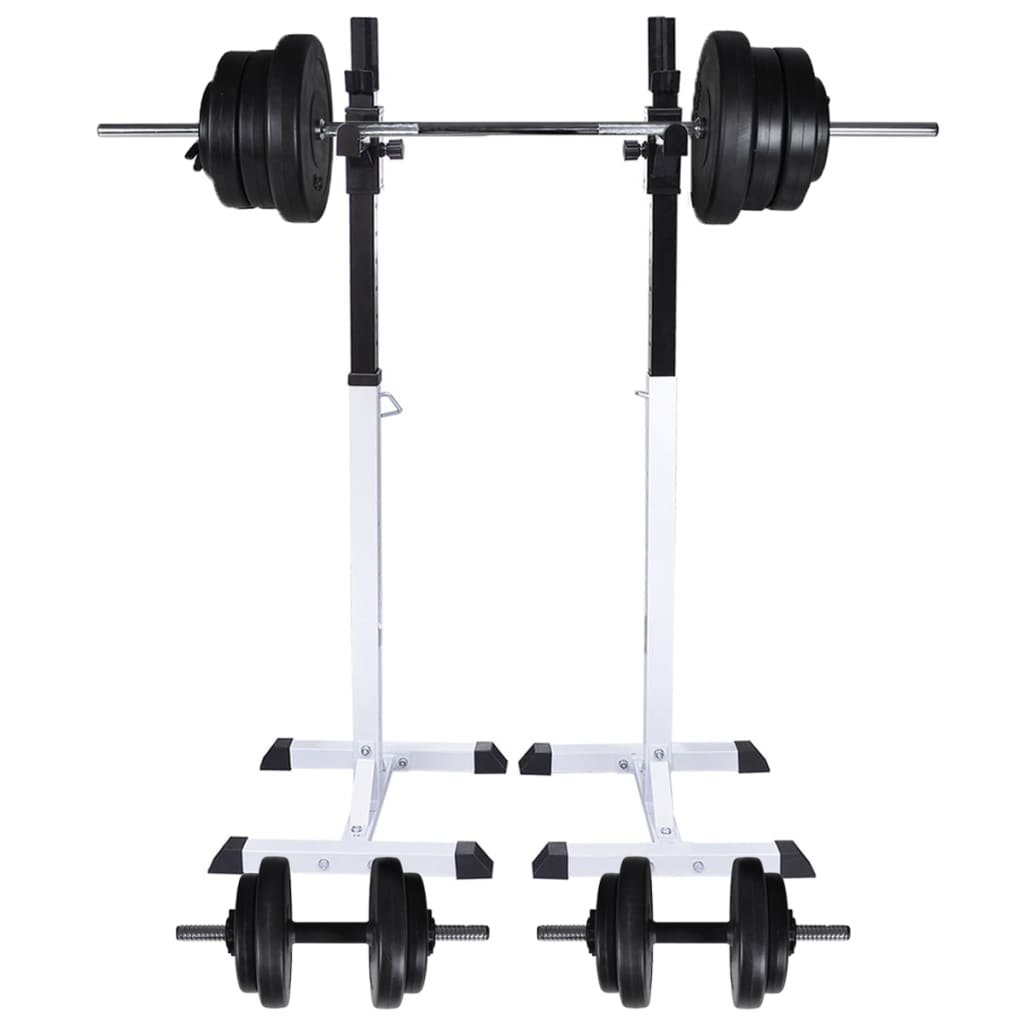Suport Haltere Genuflexiuni Cu Halteră Și Set Gantere 60,5 Kg