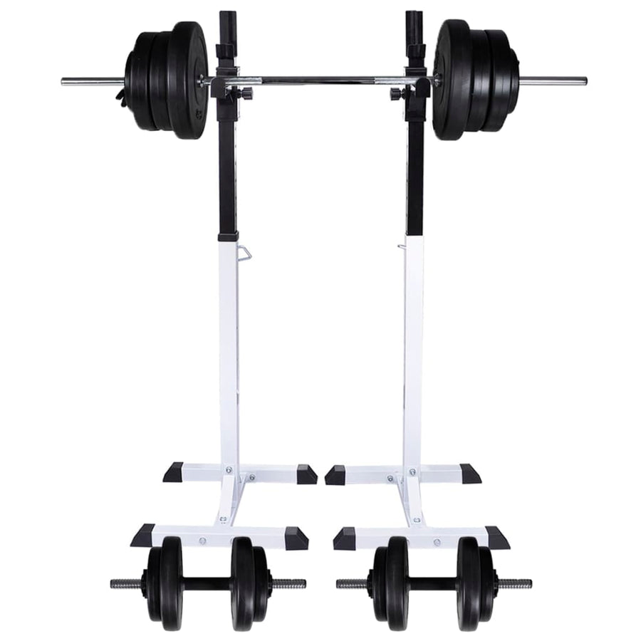 Suport Haltere Genuflexiuni Cu Halteră Și Set Gantere 60,5 Kg