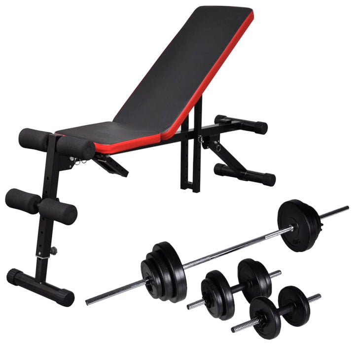 Bancă Reglabilă Pentru Abdomene Cu Set Haltere/Gantere 60,5 Kg