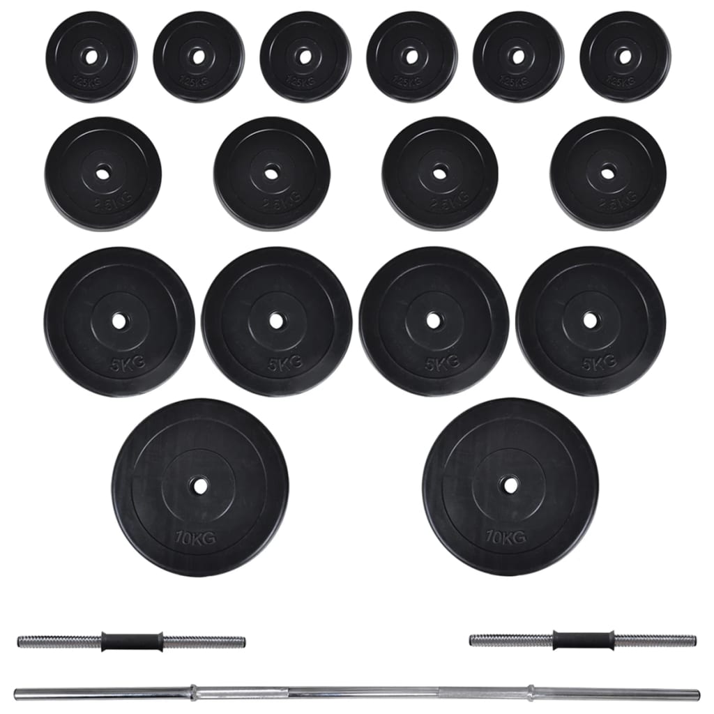 Bancă Antrenament Rastel Greutăți, Set Haltere/Gantere, 60,5Kg