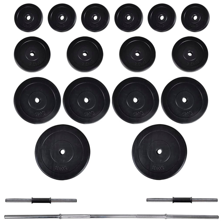 Bancă Antrenament Rastel Greutăți, Set Haltere/Gantere, 60,5Kg