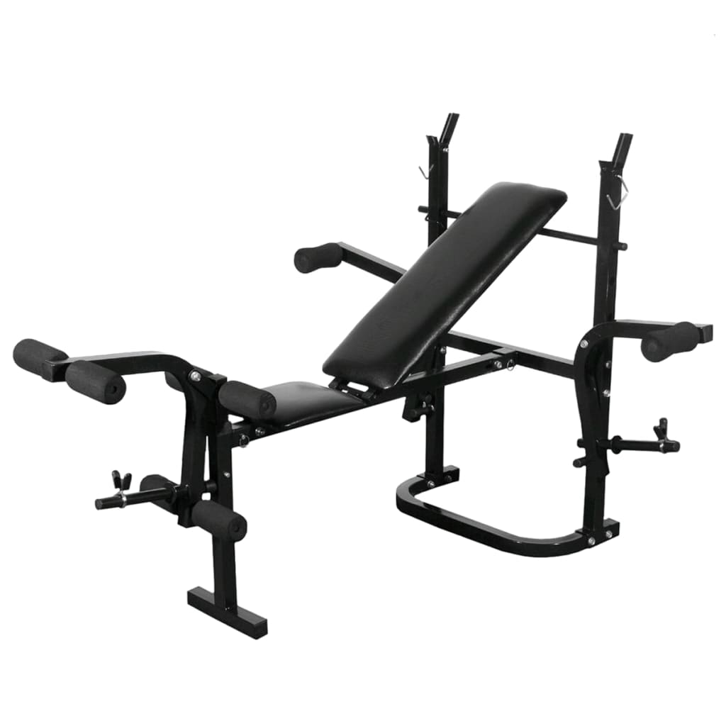 Bancă De Greutăți Cu Raft, Set De Gantere Și Haltere, 60,5Kg