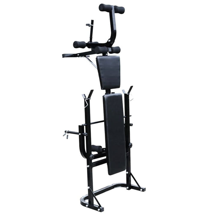 Bancă De Greutăți Cu Raft, Set De Gantere Și Haltere, 60,5Kg