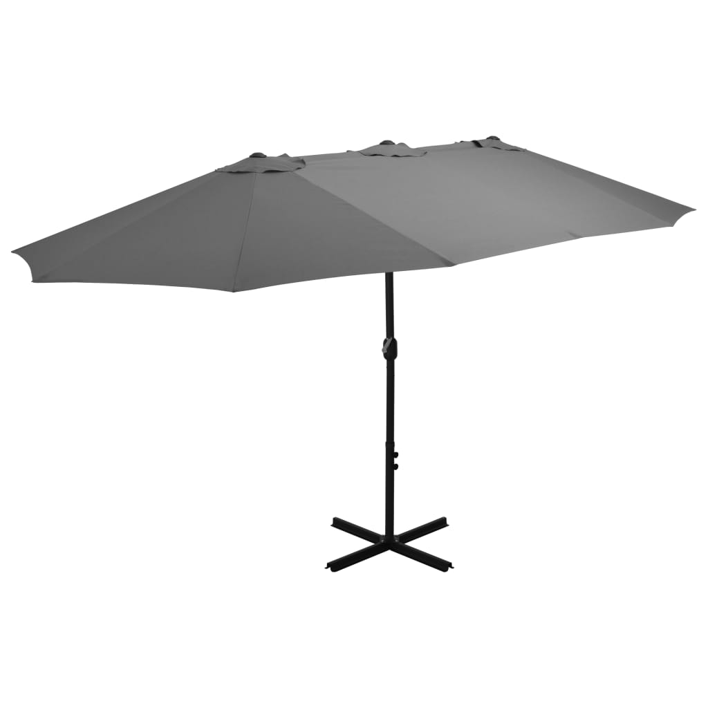 Umbrelă De Soare Cu Stâlp Aluminiu, , 460 X 270 Cm