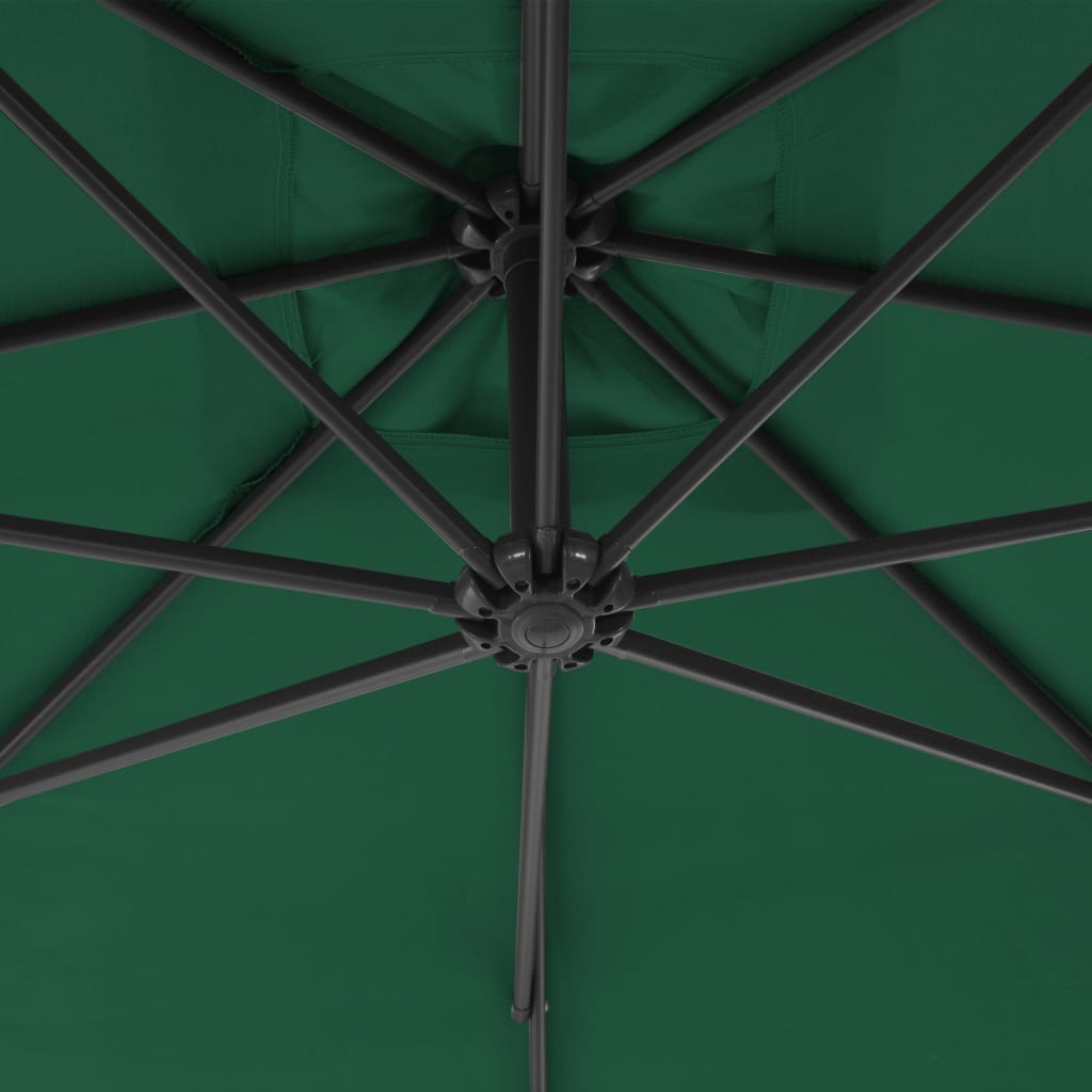 Umbrelă În Consolă De Grădină, Stâlp Din Oțel, Verde, 300 Cm
