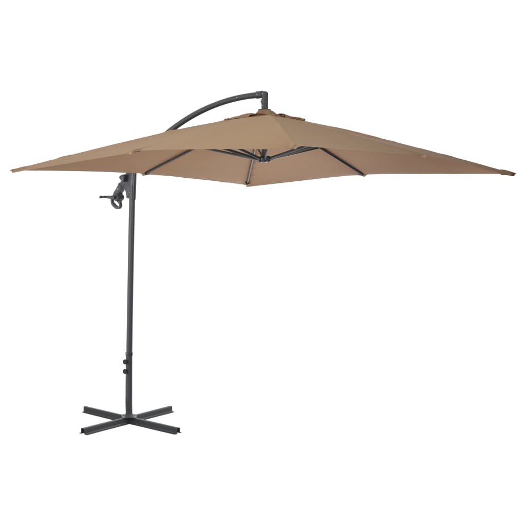 Umbrelă În Consolă Cu Stâlp Din Oțel, Taupe, 250X250 Cm
