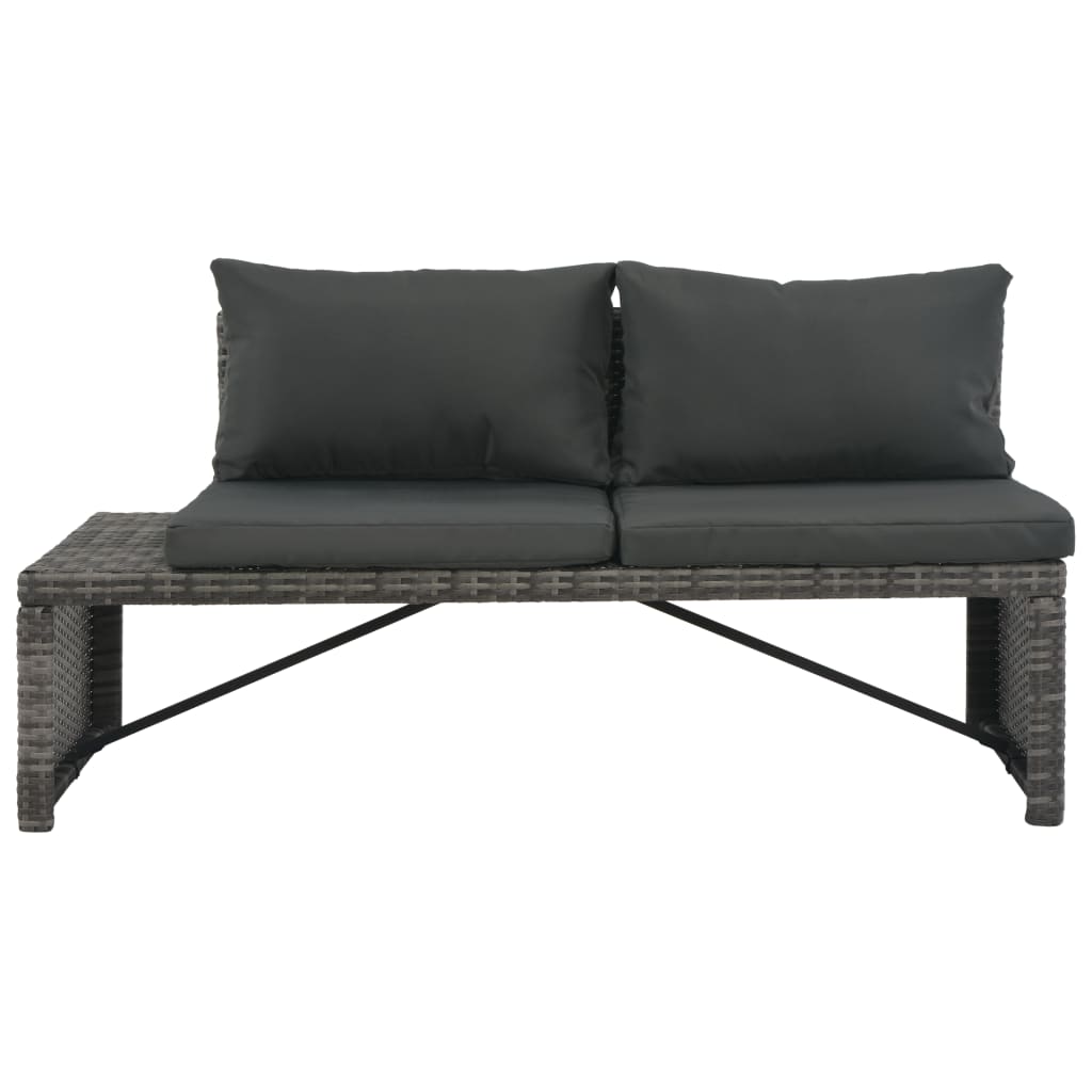Set Mobilier De Grădină Cu Perne, 3 Piese, Gri, Poliratan