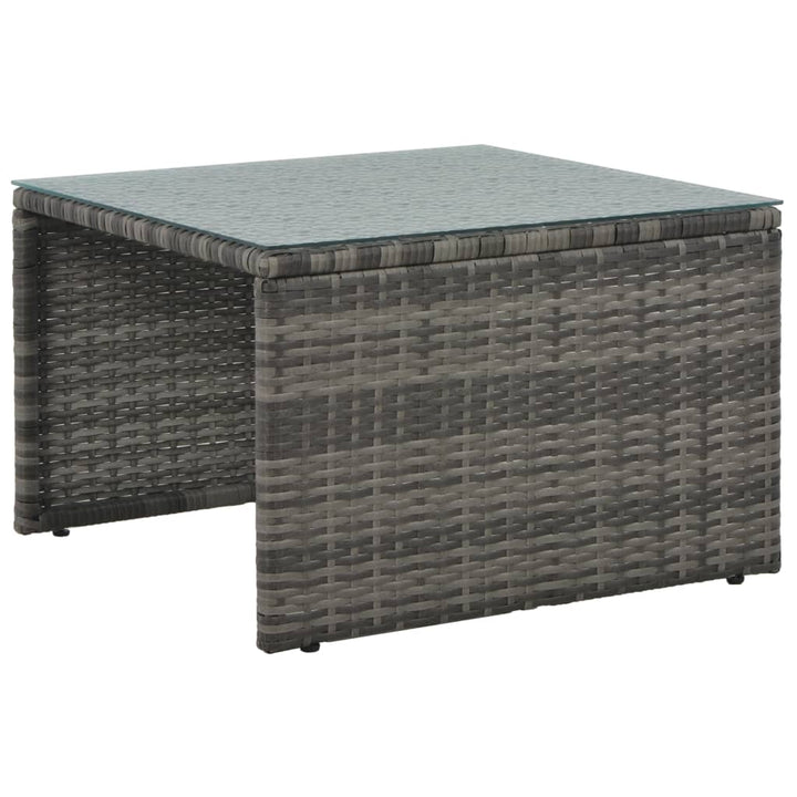 Set Mobilier De Grădină Cu Perne, 3 Piese, Gri, Poliratan