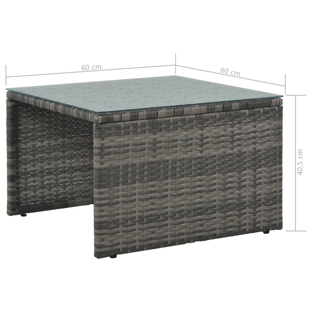 Set Mobilier De Grădină Cu Perne, 3 Piese, Gri, Poliratan