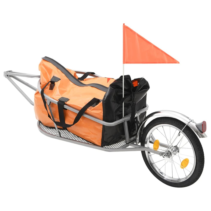 Remorcă De Bicicletă Pentru Bagaje Cu Sac, Portocaliu Și Negru