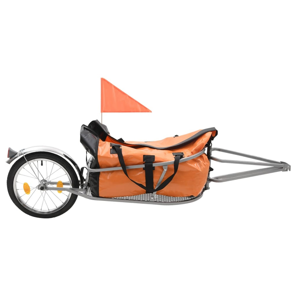 Remorcă De Bicicletă Pentru Bagaje Cu Sac, Portocaliu Și Negru