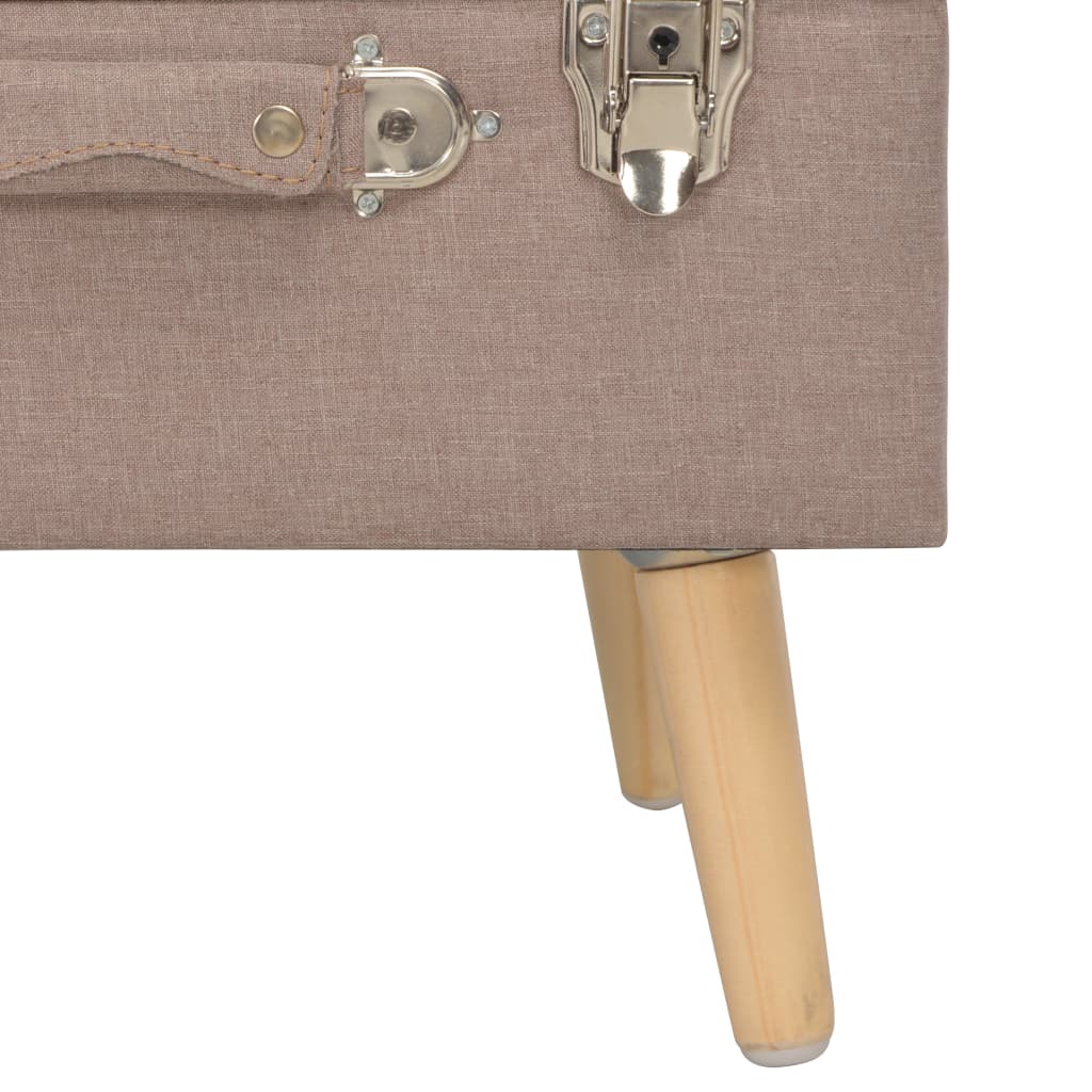 Taburete Cu Depozitare, 3 Buc., , Material Textil