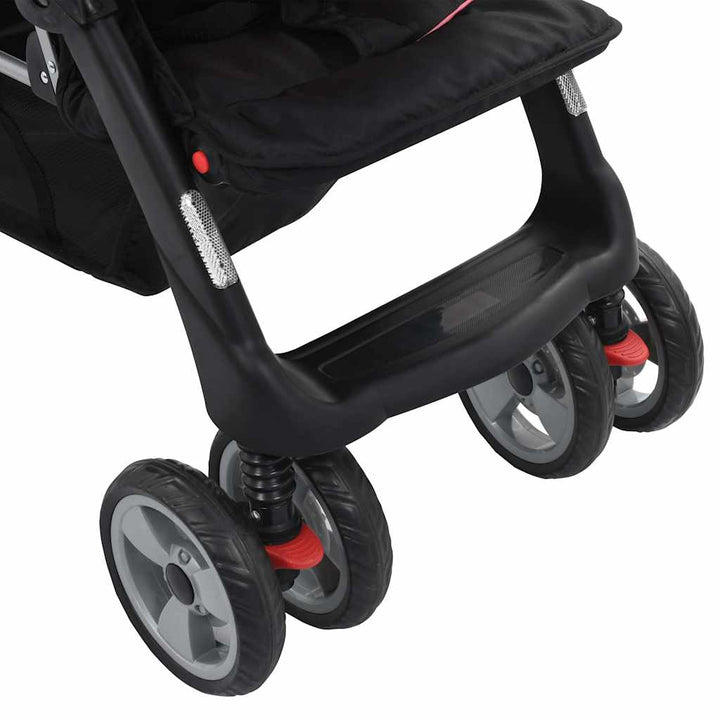 Cărucior Tandem Pentru Copii, Și Negru, Oțel