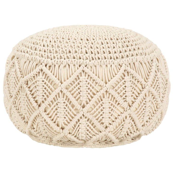 Taburet Puf Macrame Lucrat Manual, , 45X30 Cm, Bumbac
