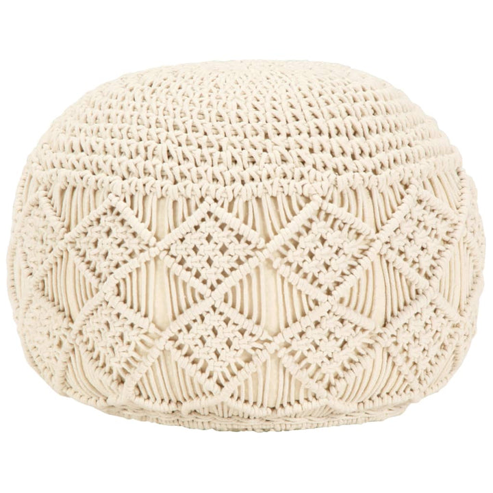 Taburet Puf Macrame Lucrat Manual, , 45X30 Cm, Bumbac