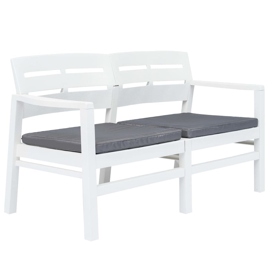 Bancă De Grădină Cu 2 Locuri, Perne, , 133 Cm, Plastic