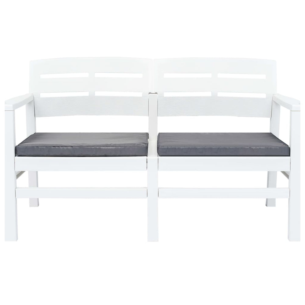 Bancă De Grădină Cu 2 Locuri, Perne, , 133 Cm, Plastic