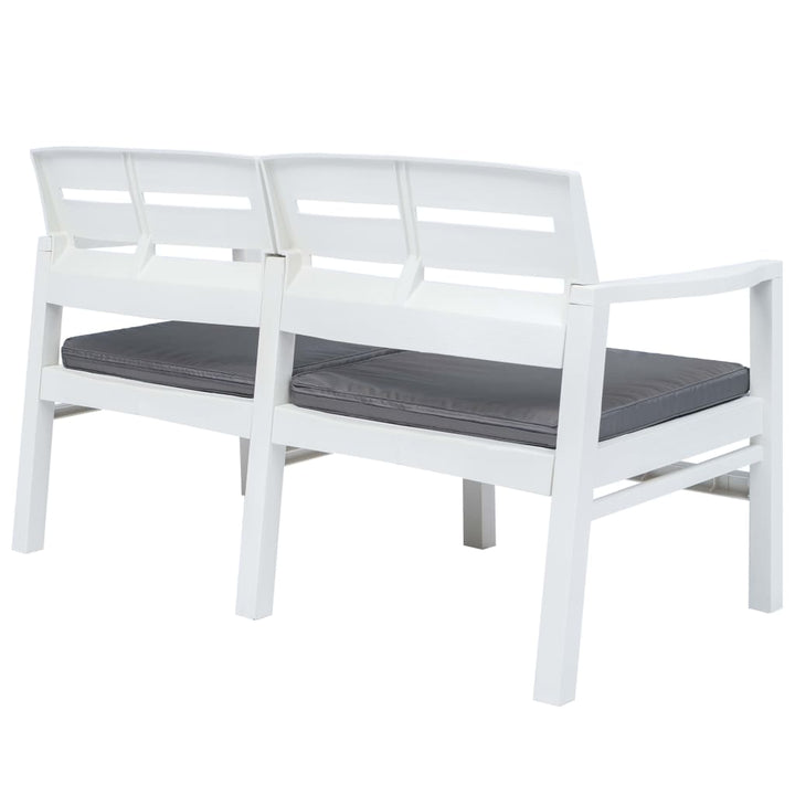 Bancă De Grădină Cu 2 Locuri, Perne, , 133 Cm, Plastic