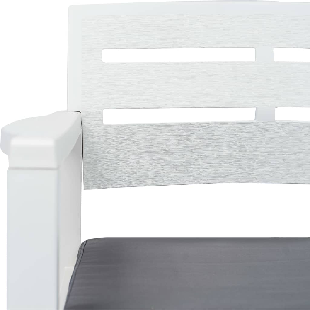 Bancă De Grădină Cu 2 Locuri, Perne, , 133 Cm, Plastic