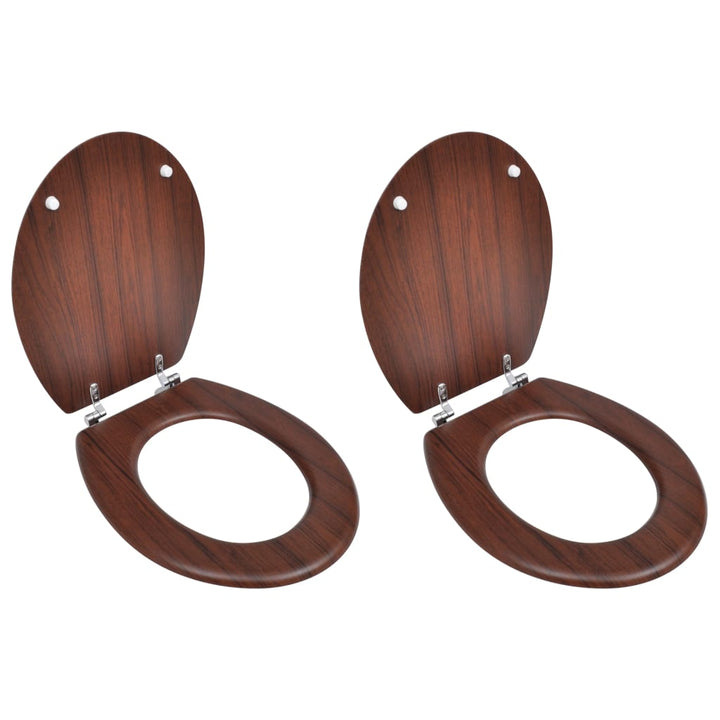 Scaune Wc Cu Capac, 2 Buc., Mdf, Model Savană