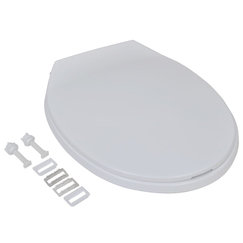 Capace Wc Cu Închidere Silențioasă, 2 Buc., Alb, Plastic