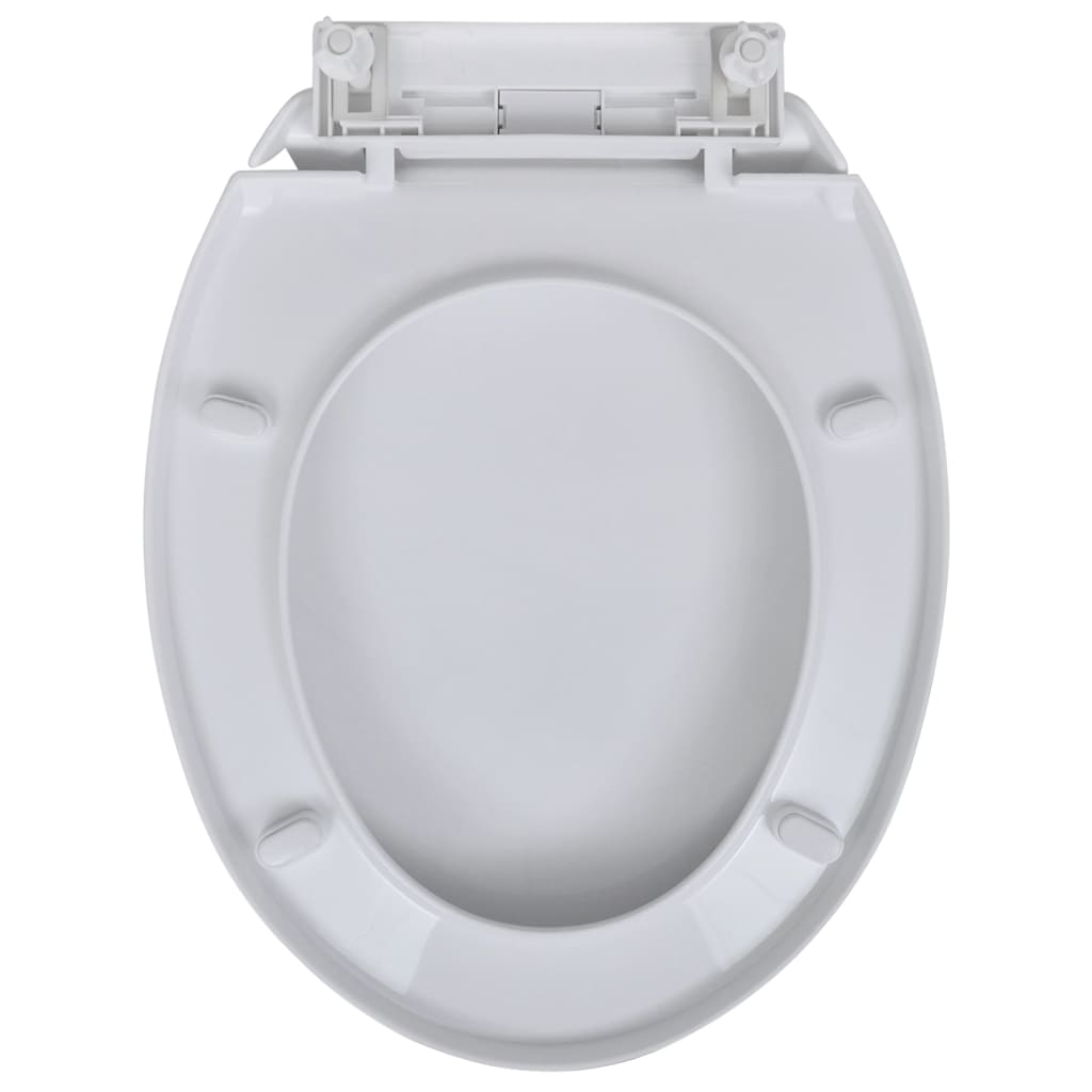 Capace Wc Cu Închidere Silențioasă, 2 Buc., Alb, Plastic