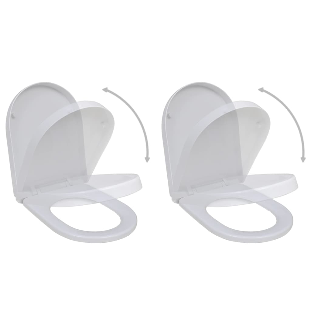 Capace Wc Cu Închidere Silențioasă, 2 Buc., Alb, Plastic