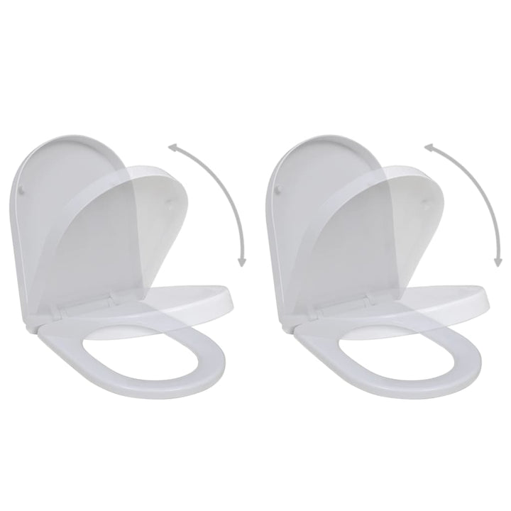 Capace Wc Cu Închidere Silențioasă, 2 Buc., Alb, Plastic