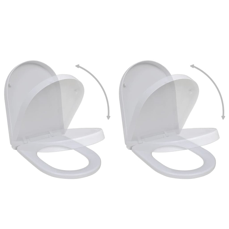 Capace Wc Cu Închidere Silențioasă, 2 Buc., Alb, Plastic