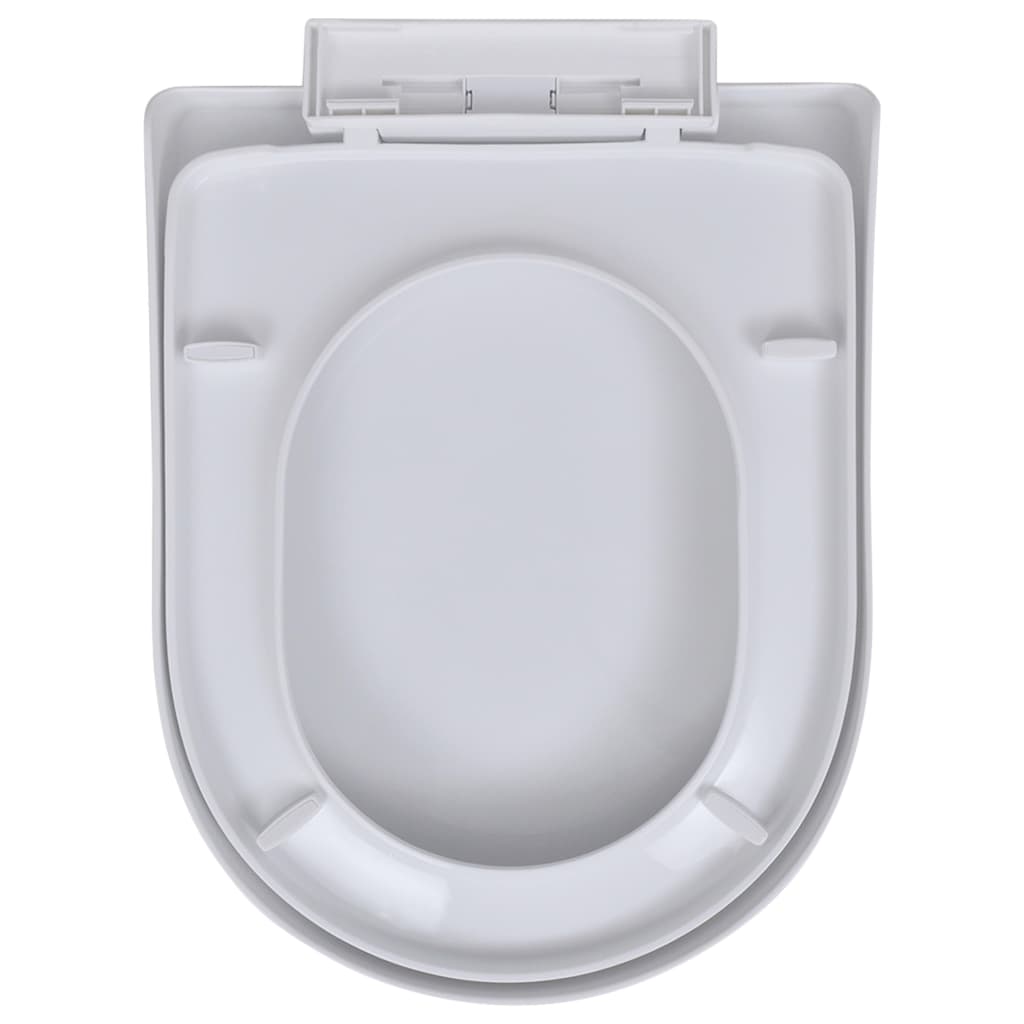 Capace Wc Cu Închidere Silențioasă, 2 Buc., Alb, Plastic