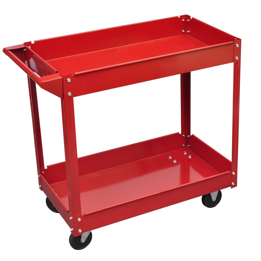 Cărucior Pentru Scule De Atelier, 2 Buc., 100 Kg, 2 Rafturi