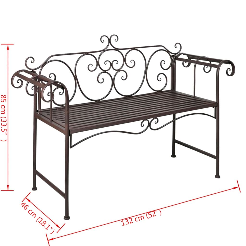 Bancă De Grădină, Învechit, 132 Cm, Oțel