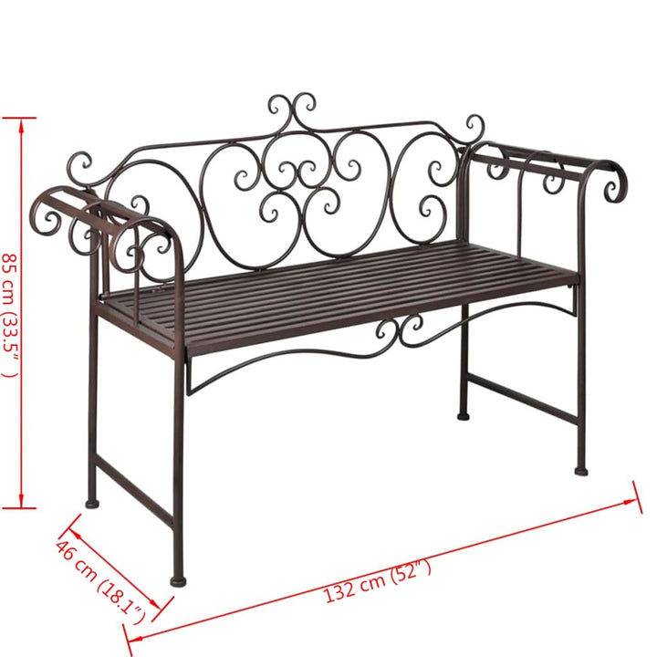 Bancă De Grădină, Învechit, 132 Cm, Oțel