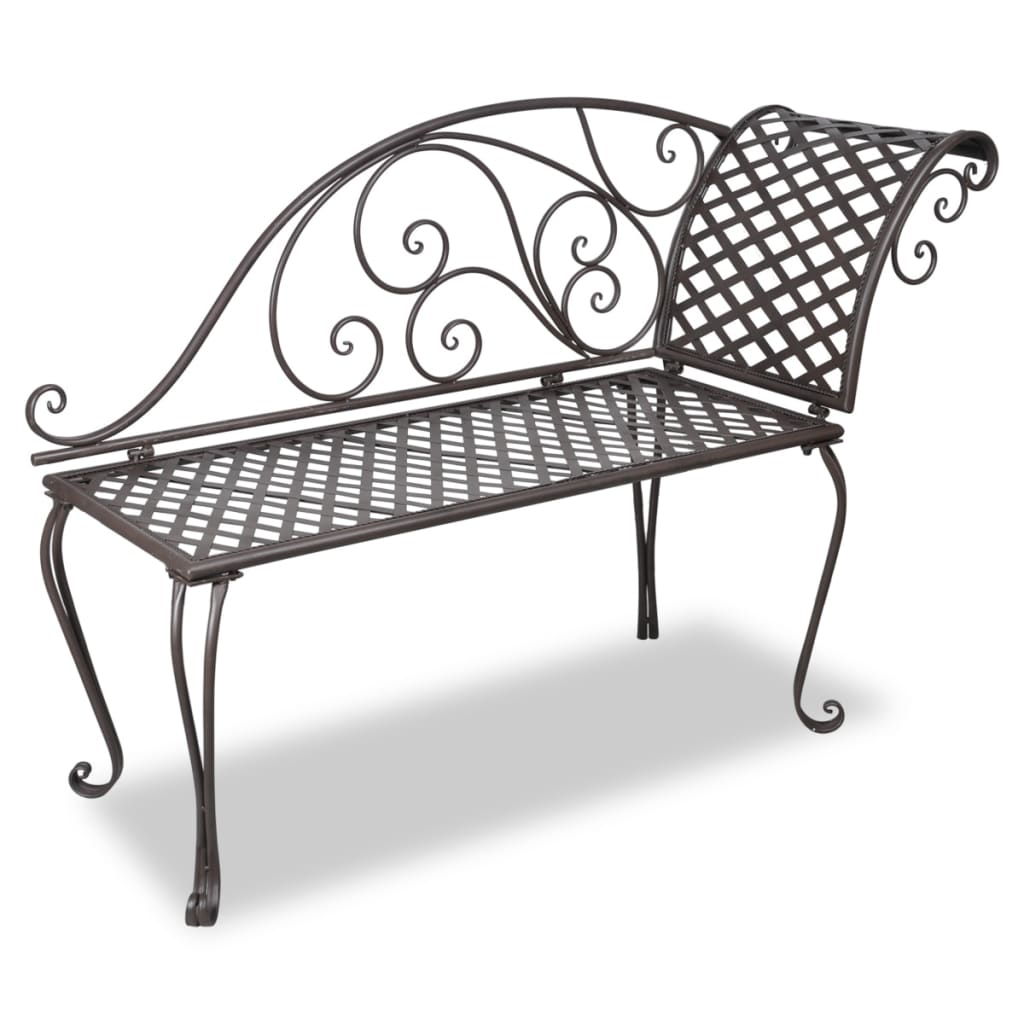 Bancă Șezlong De Grădină, Vintage, 128 Cm, Metal