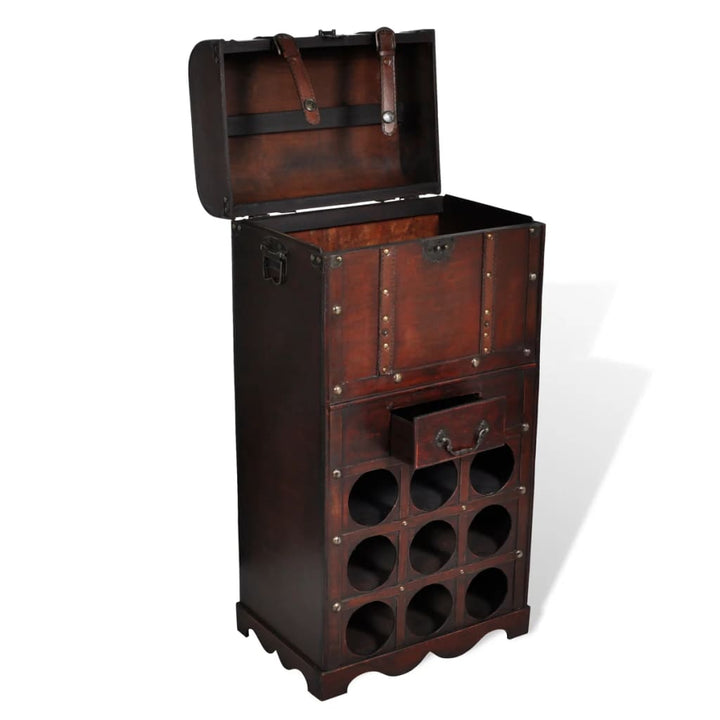 Suport Sticle Vin Pentru 9 Sticle, Lemn, Spațiu De Depozitare