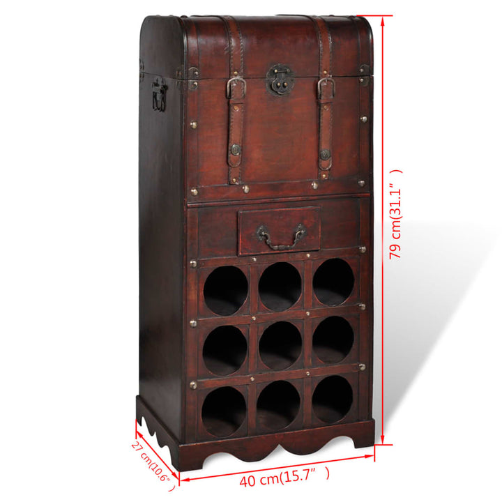 Suport Sticle Vin Pentru 9 Sticle, Lemn, Spațiu De Depozitare