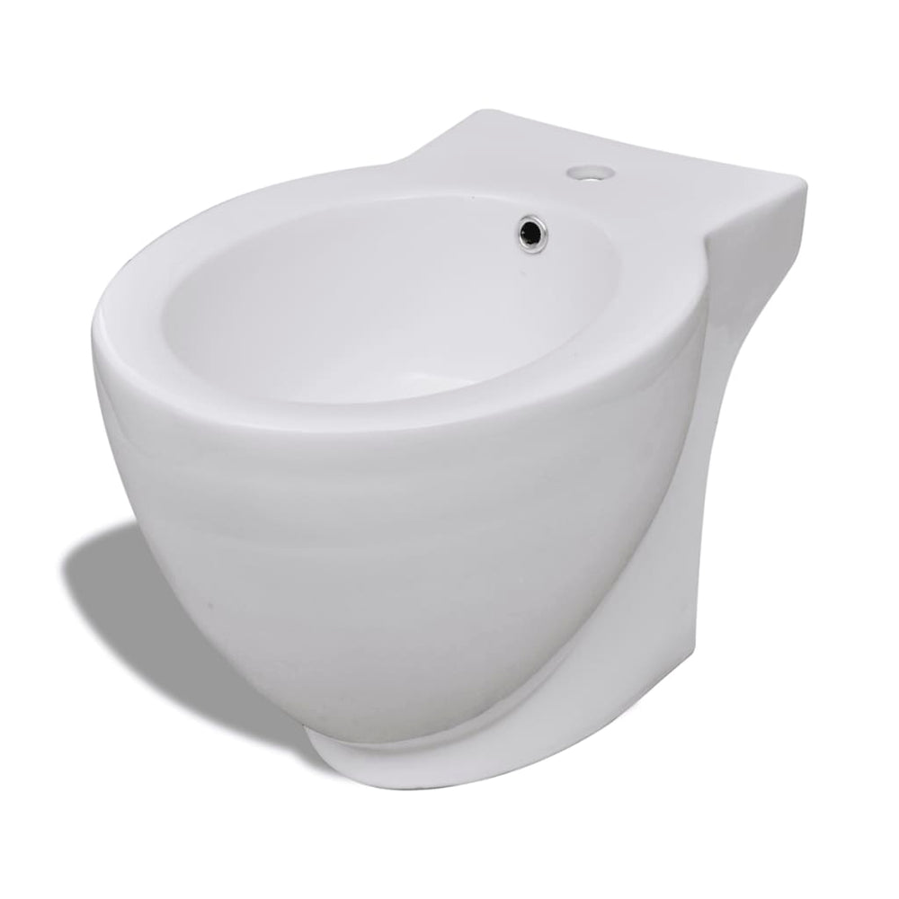 Bideu Rotund Pe Pardoseală, Ceramică Calitate Superioară, Alb