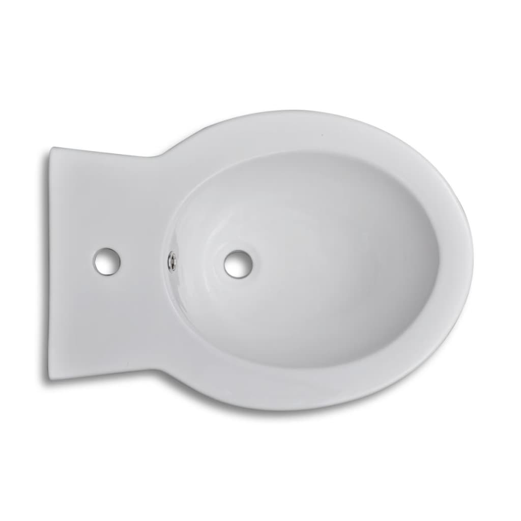 Bideu Rotund Pe Pardoseală, Ceramică Calitate Superioară, Alb