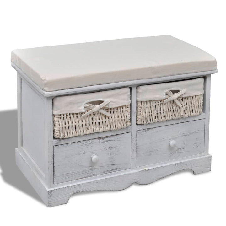 Bancă De Depozitare, , 62X33X42 Cm, Lemn De Paulownia